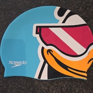 Speedo Kids Swim Cap with Cartoon Duck Graphic